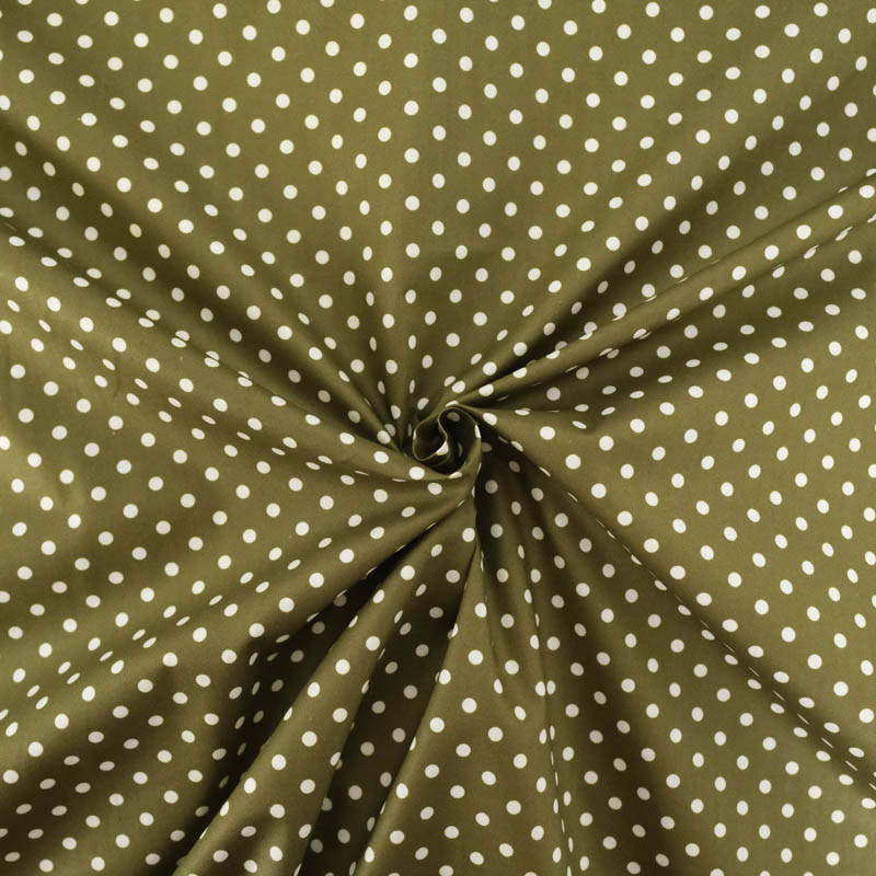 Khaki Polka Dot Cotton Poplin - Maison Klem